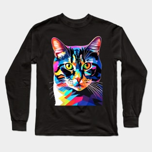 American Shorthair Pop Art Long Sleeve T-Shirt